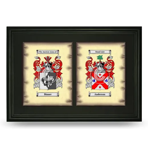 Double Coat of Arms Framed - Black