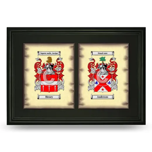 Double Coat of Arms Framed - Black