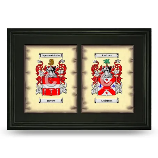 Double Coat of Arms Framed - Black