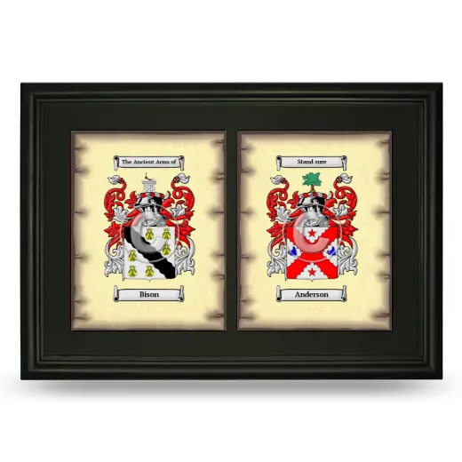 Double Coat of Arms Framed - Black