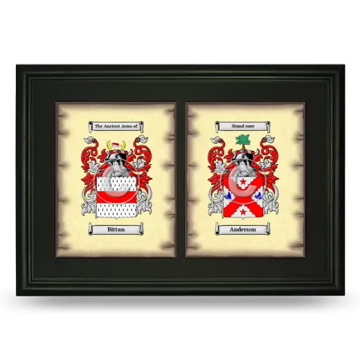 Double Coat of Arms Framed - Black