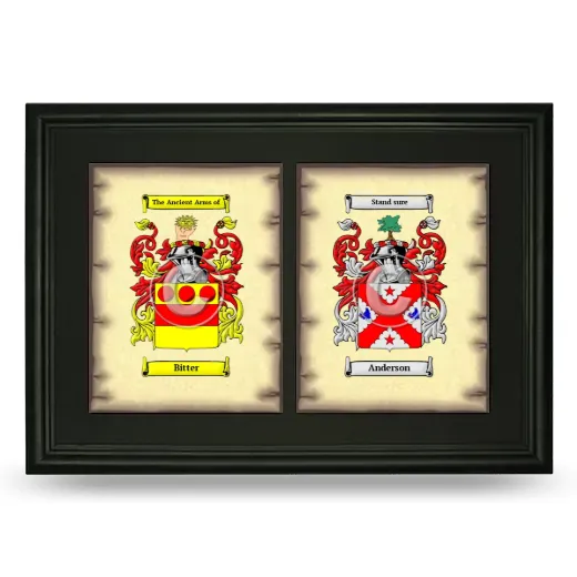 Double Coat of Arms Framed - Black