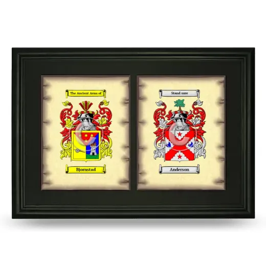 Double Coat of Arms Framed - Black