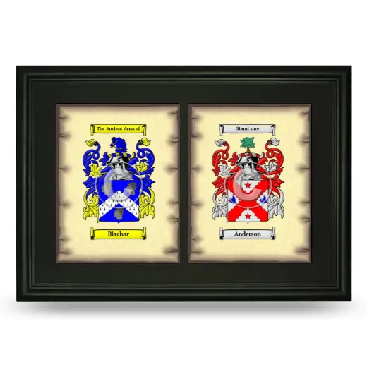 Double Coat of Arms Framed - Black