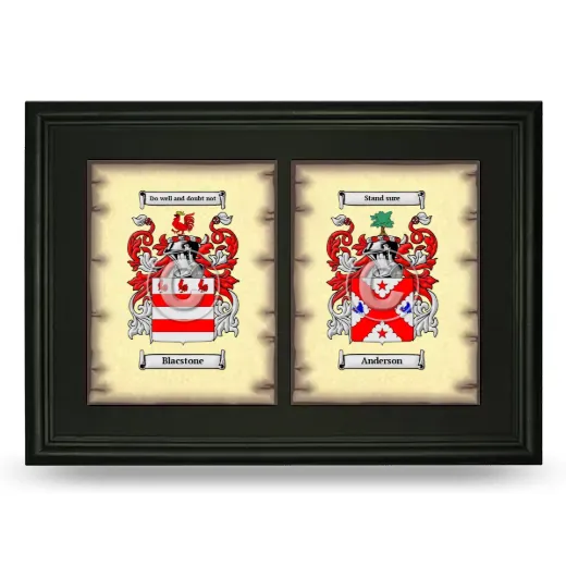 Double Coat of Arms Framed - Black