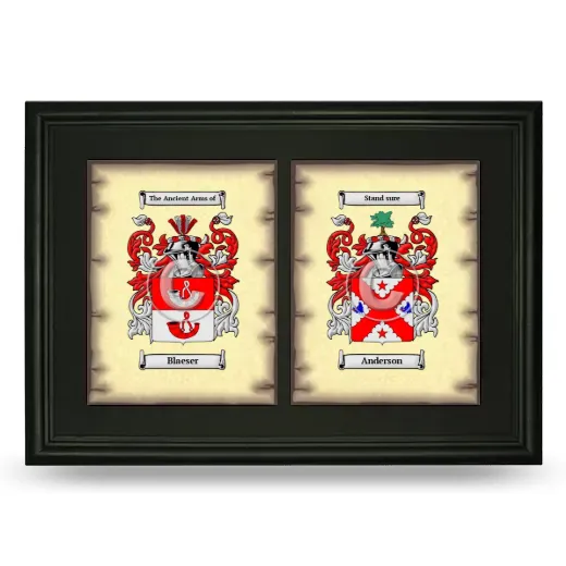 Double Coat of Arms Framed - Black