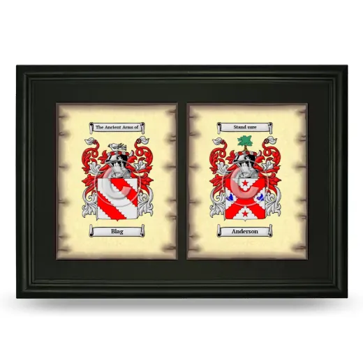 Double Coat of Arms Framed - Black