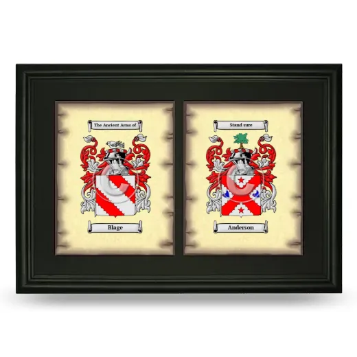 Double Coat of Arms Framed - Black