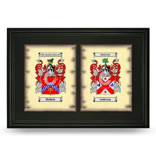 Double Coat of Arms Framed - Black