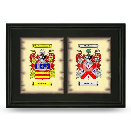 Double Coat of Arms Framed - Black