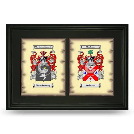 Double Coat of Arms Framed - Black