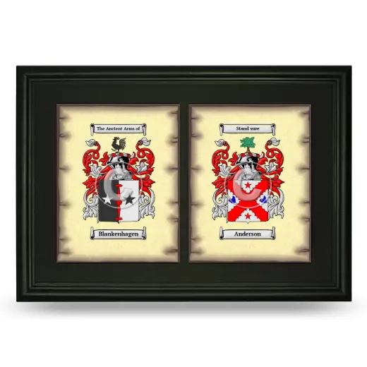 Double Coat of Arms Framed - Black
