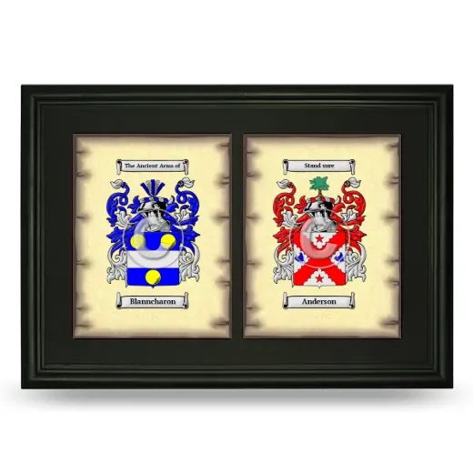 Double Coat of Arms Framed - Black
