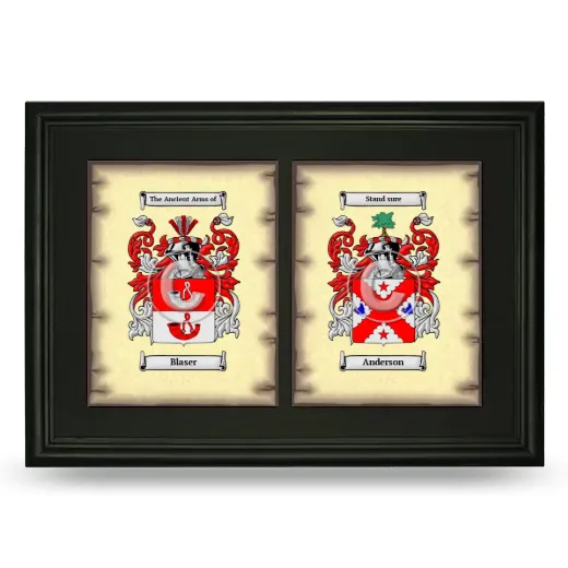 Double Coat of Arms Framed - Black