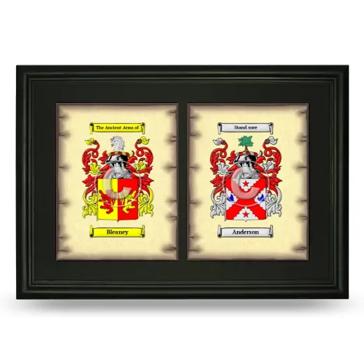 Double Coat of Arms Framed - Black