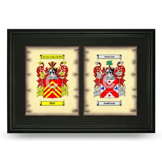 Double Coat of Arms Framed - Black