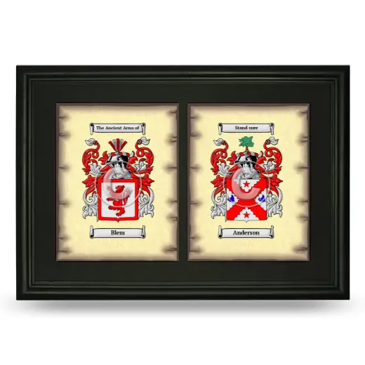 Double Coat of Arms Framed - Black
