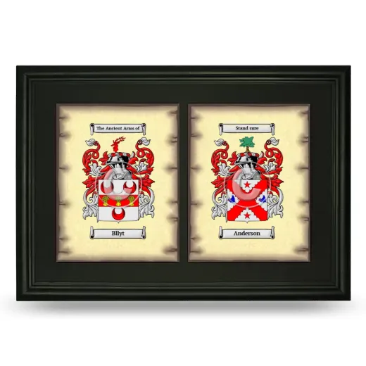 Double Coat of Arms Framed - Black