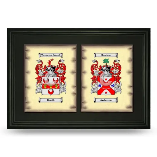 Double Coat of Arms Framed - Black
