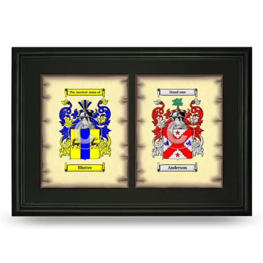 Double Coat of Arms Framed - Black