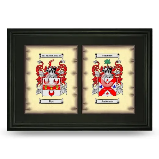 Double Coat of Arms Framed - Black