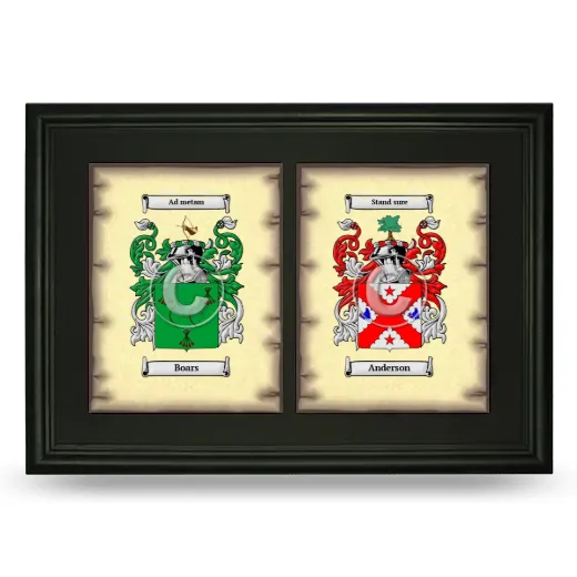 Double Coat of Arms Framed - Black