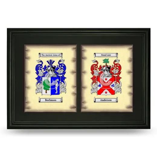 Double Coat of Arms Framed - Black