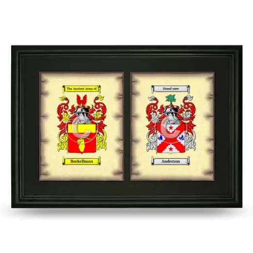 Double Coat of Arms Framed - Black