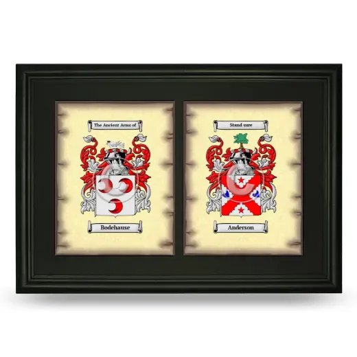 Double Coat of Arms Framed - Black