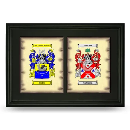 Double Coat of Arms Framed - Black