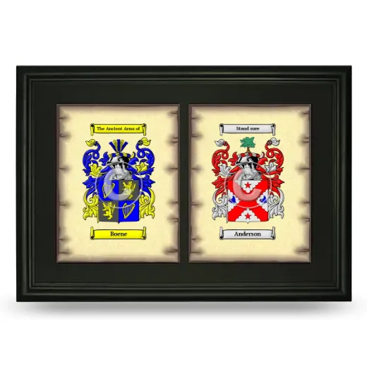 Double Coat of Arms Framed - Black