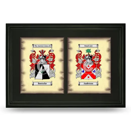 Double Coat of Arms Framed - Black