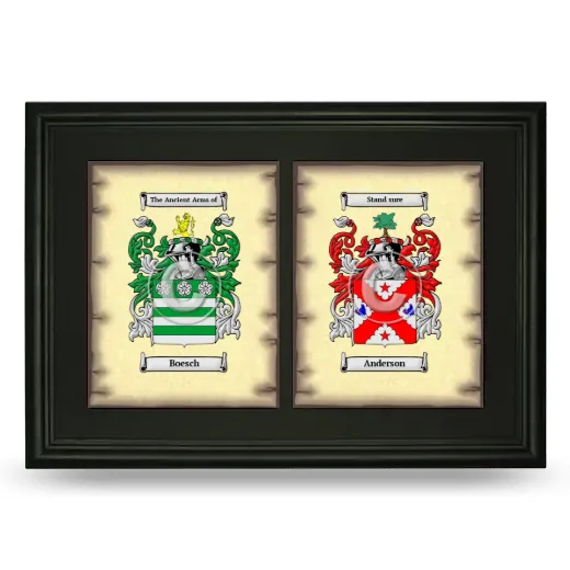 Double Coat of Arms Framed - Black