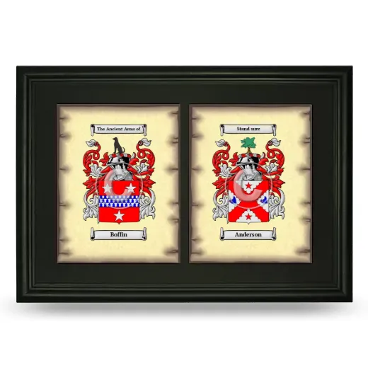 Double Coat of Arms Framed - Black