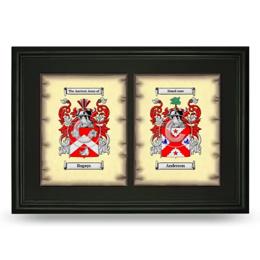 Double Coat of Arms Framed - Black