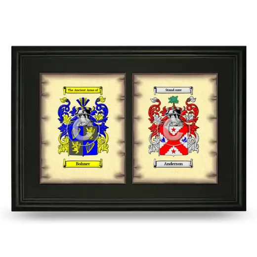 Double Coat of Arms Framed - Black