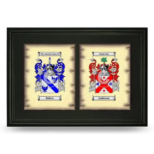 Double Coat of Arms Framed - Black