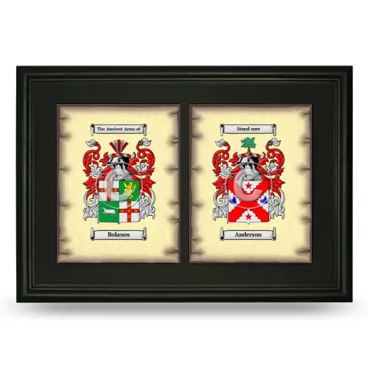 Double Coat of Arms Framed - Black