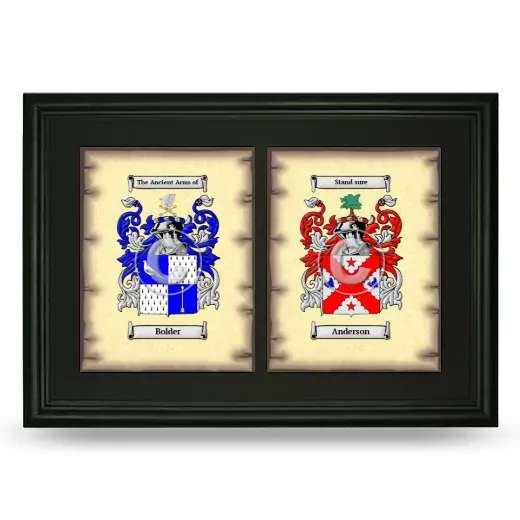 Double Coat of Arms Framed - Black