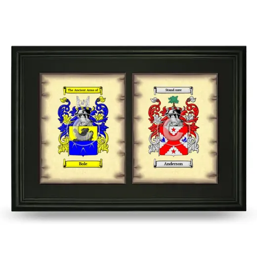 Double Coat of Arms Framed - Black