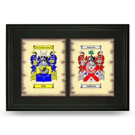 Double Coat of Arms Framed - Black