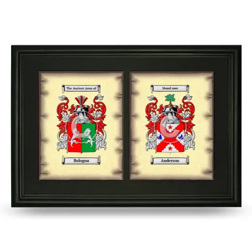 Double Coat of Arms Framed - Black