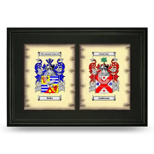 Double Coat of Arms Framed - Black