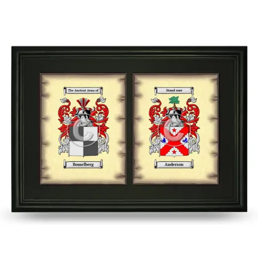 Double Coat of Arms Framed - Black