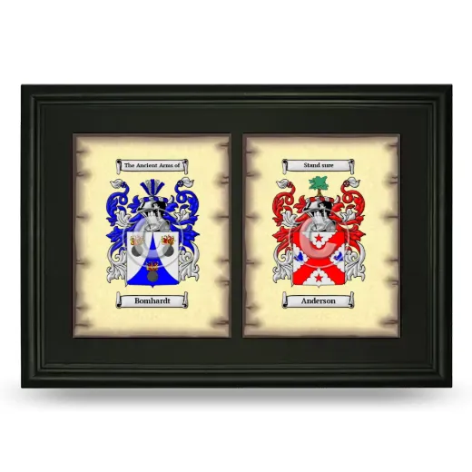 Double Coat of Arms Framed - Black