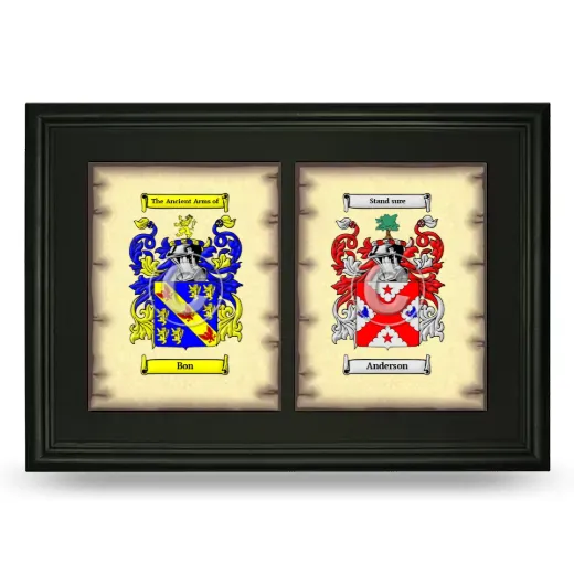 Double Coat of Arms Framed - Black