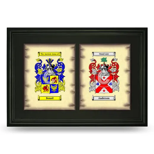 Double Coat of Arms Framed - Black