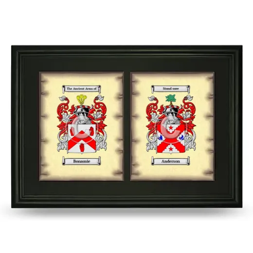 Double Coat of Arms Framed - Black