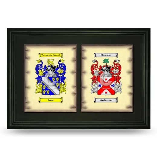 Double Coat of Arms Framed - Black