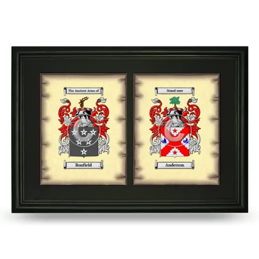 Double Coat of Arms Framed - Black